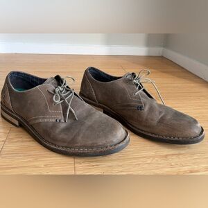 Penguin Men’s Brown Suede Leather Oxfords Distressed Lace-up